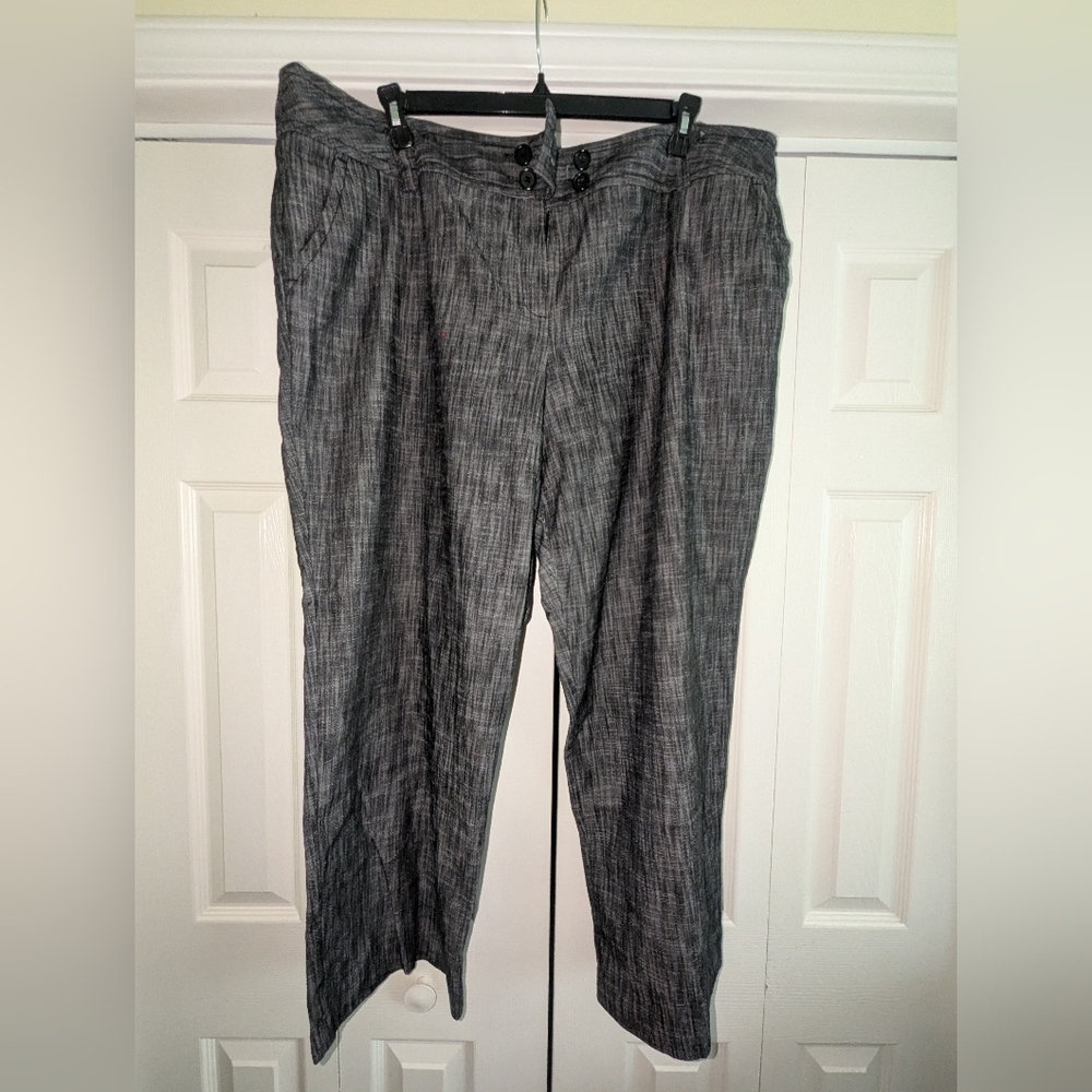 New Directions Gray Dress Pants Classic Straight-Leg
